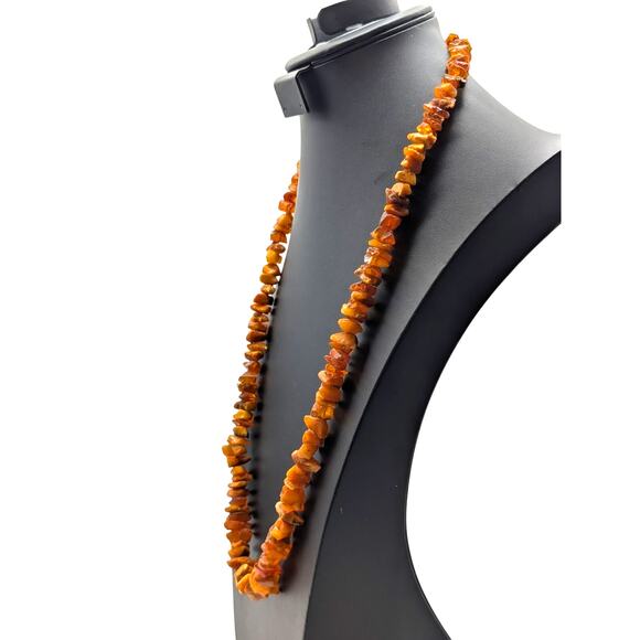 Vintage Chunky Genuine Raw Amber Graduated Nugget 32" Necklace 64.38g - Picture 2 of 10